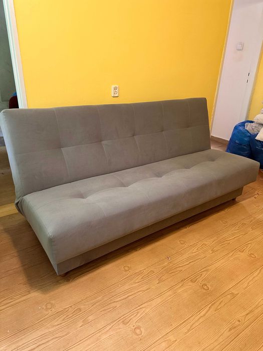 Sofa/kanapa z funkcją spania w kolorze szarym