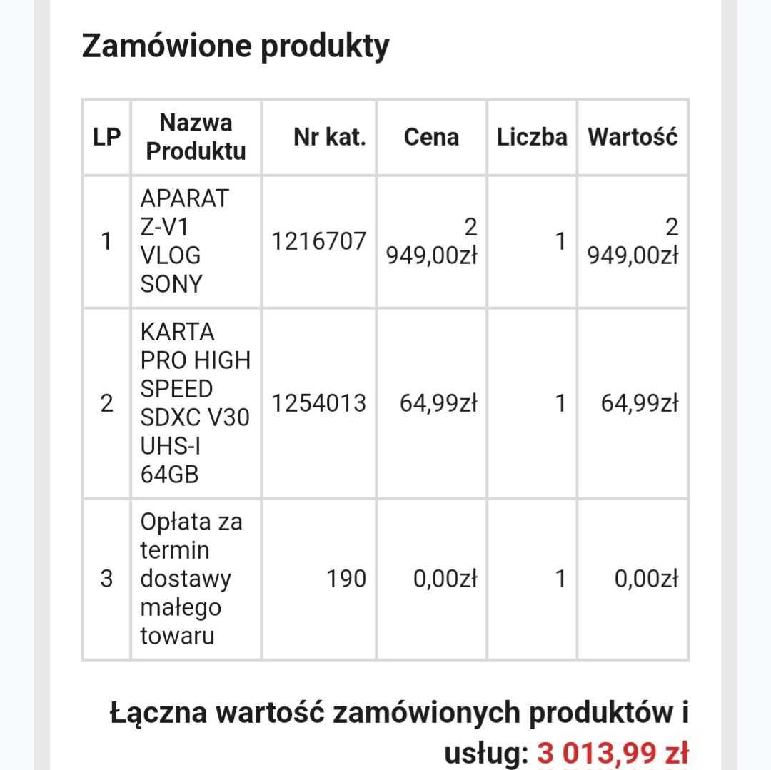 Aparat cyfrowy jak nowy Sony ZV-1