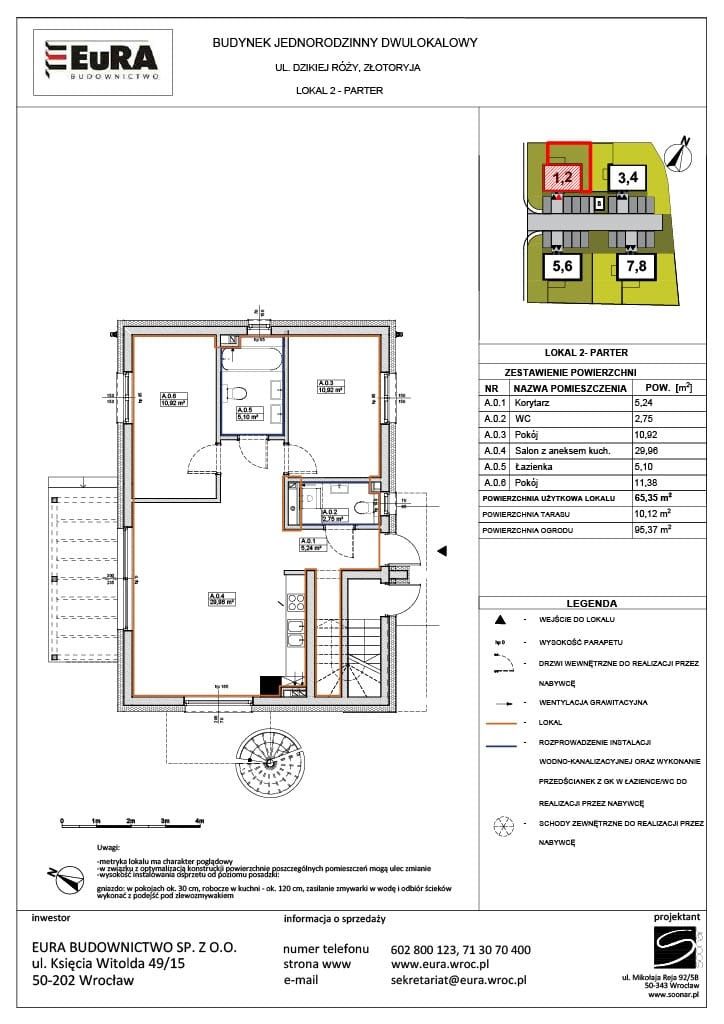 Mieszkanie z ogródkiem - stan deweloperski 65m2 Złotoryja