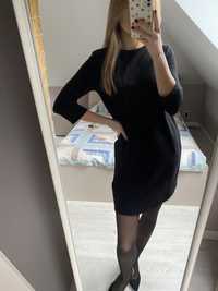 Sukienka Zara 36 S mała czarna krotka mini z fakturą casual basic