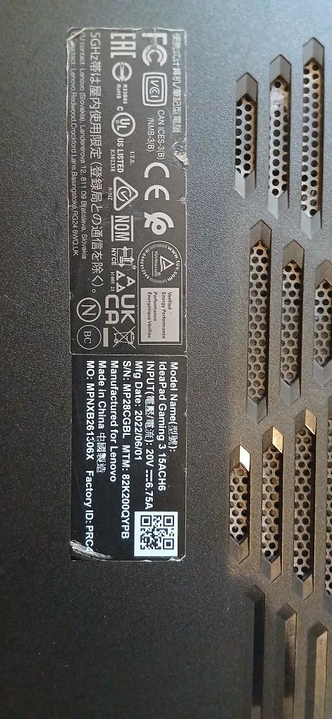 Ігровий ноутбук Lenovo ideapad gaming 3 15ACH6