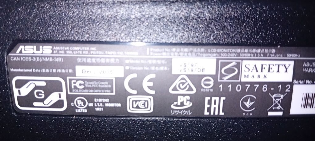 Monitor Asus VS197.