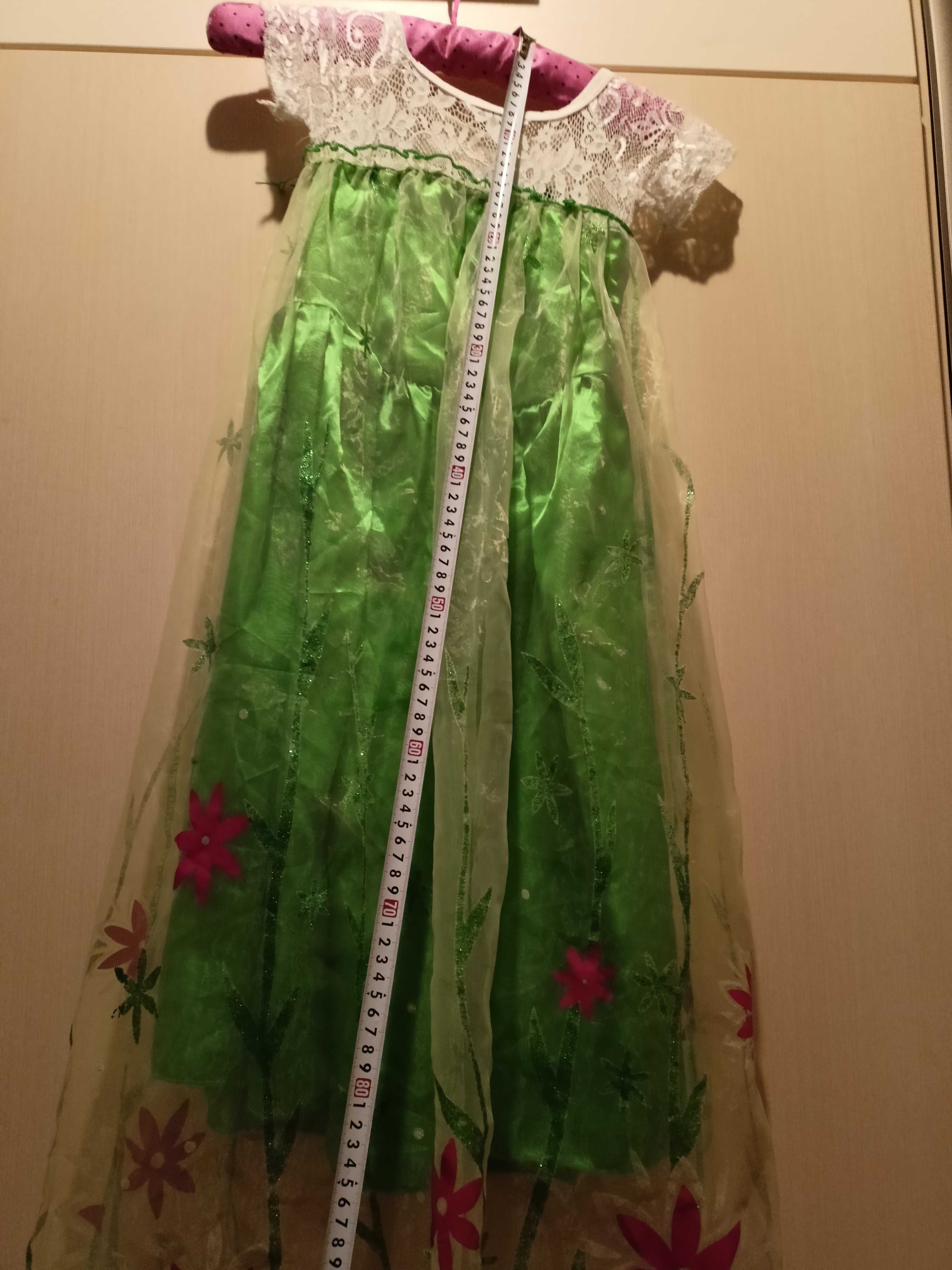 kostium strój przebranie na bal sukienka elza Anna frozen 110 116