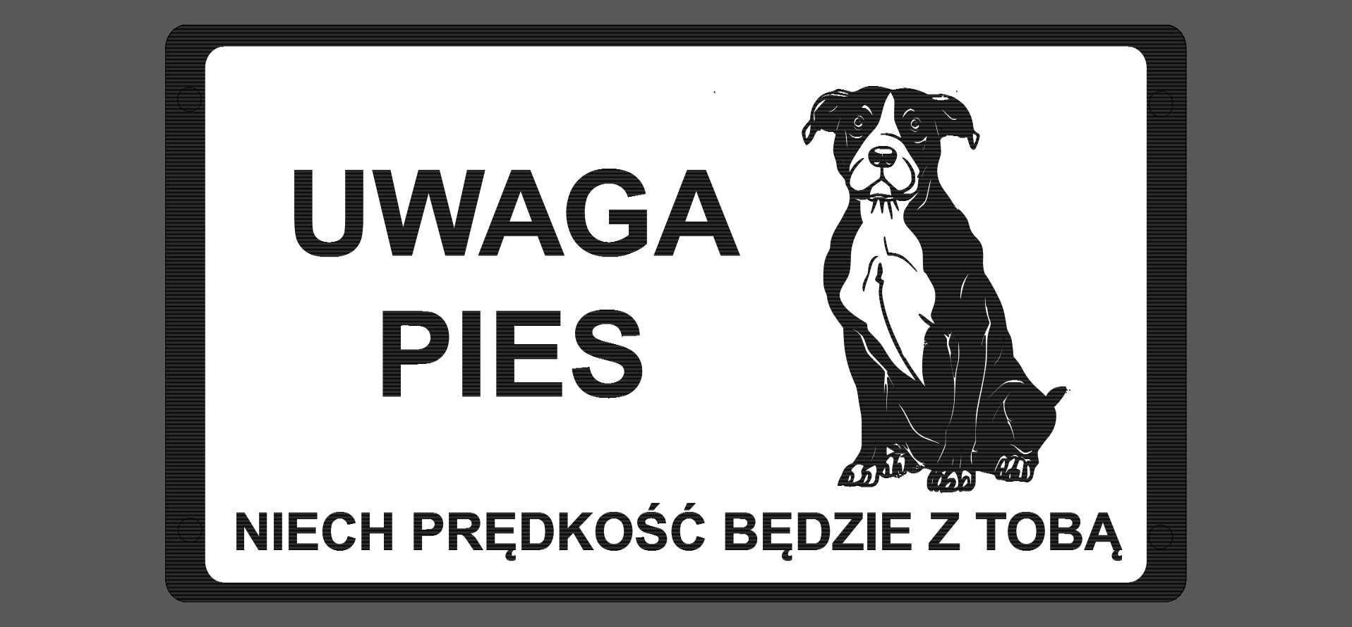 uwaga pies tabliczka dog argentyński