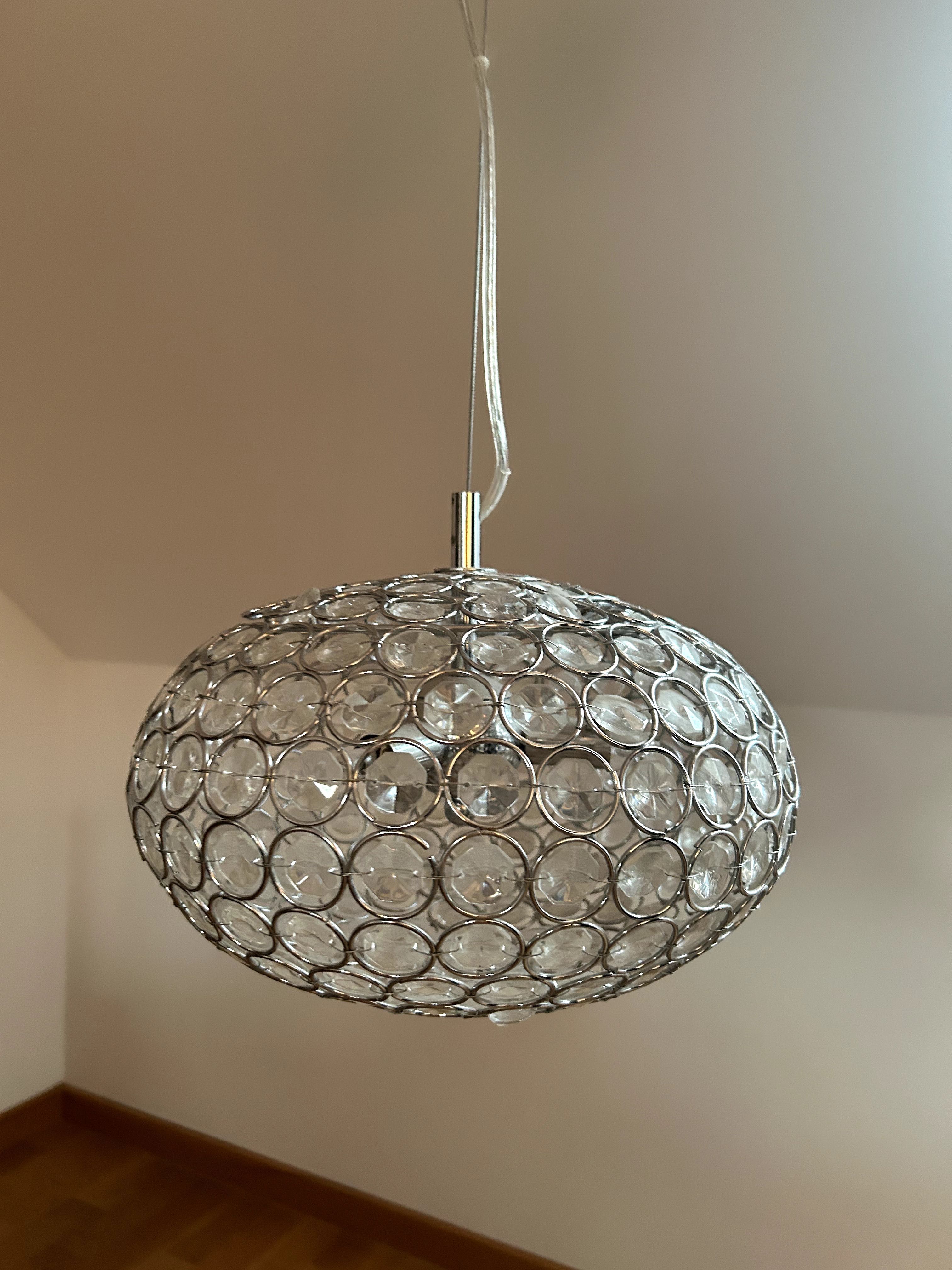 Lampa agata meble kryształki owalna vintage