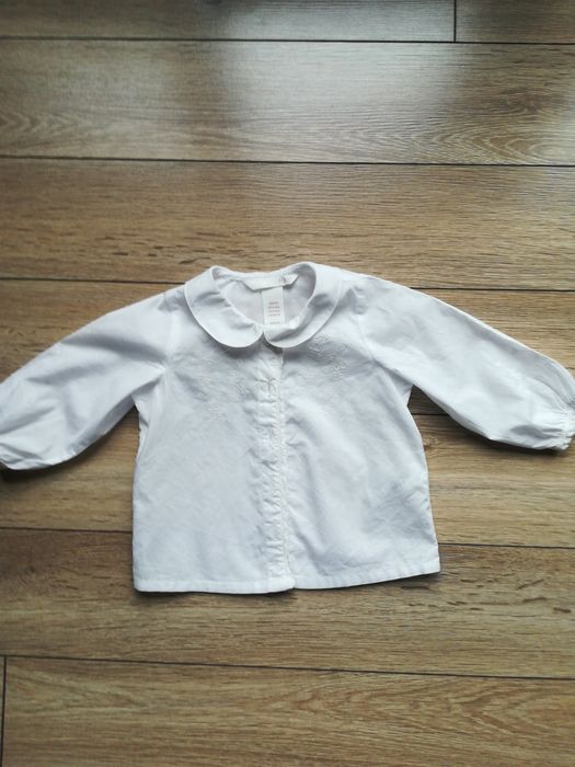 Biała bluzeczka, koszula dla dziewczynki