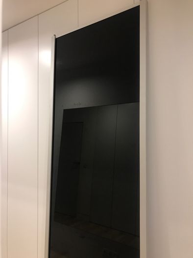 Drzwi czarne szkło lacobel w aluramie 241cm x 87cm, szafa, zabudowa