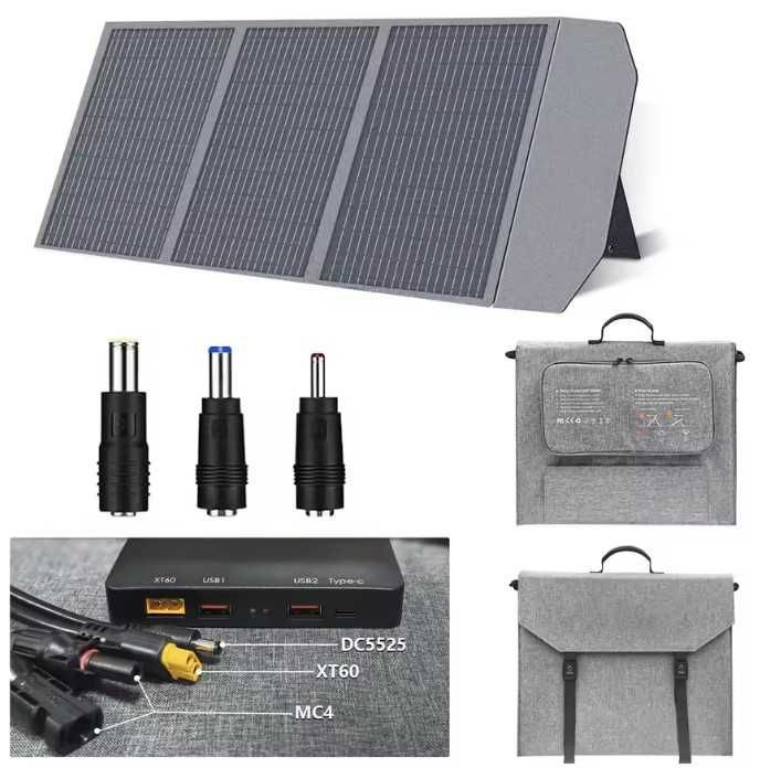 Painel Solar Dobrável 100W XT60, MC4 DC 5525 PWM12V