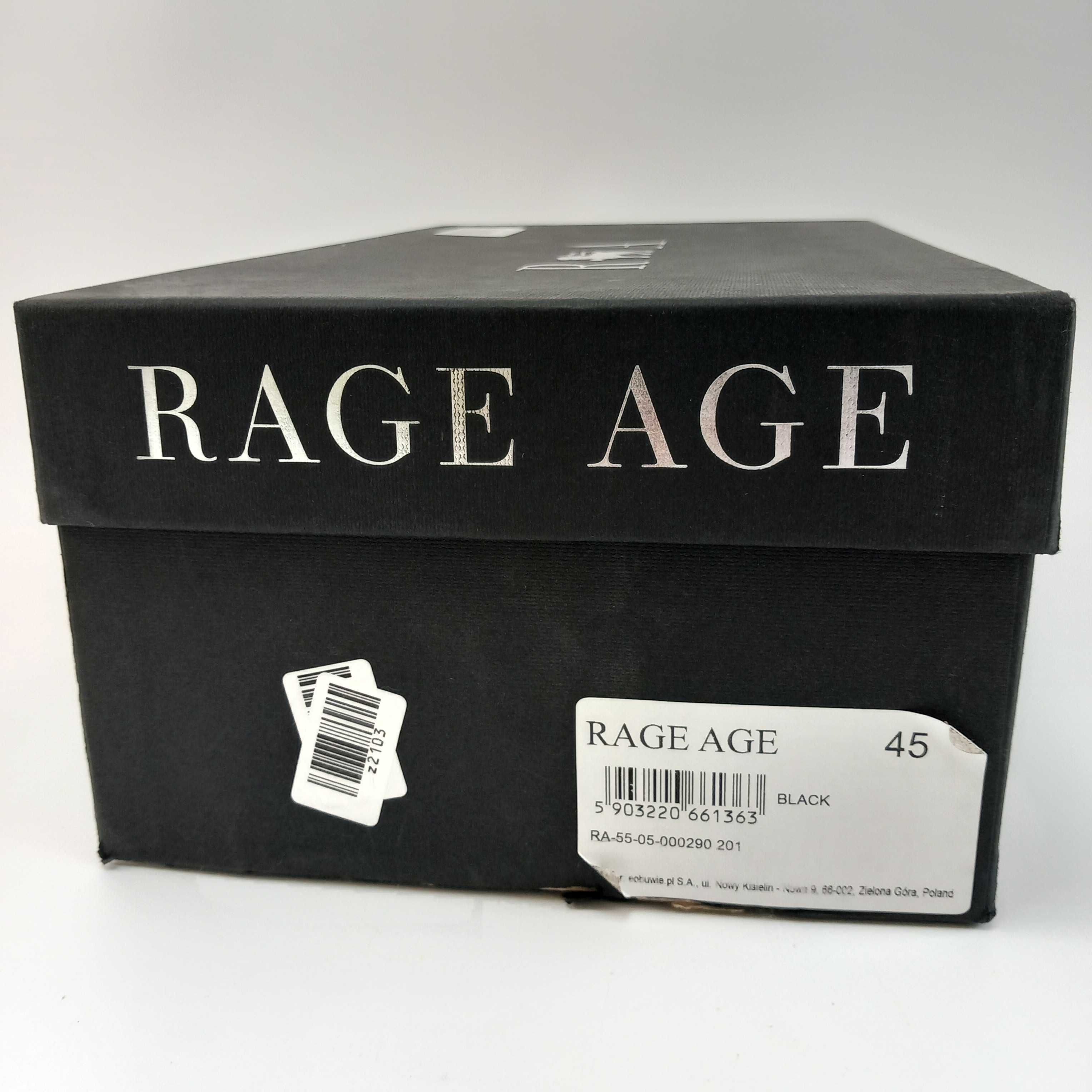 Rage Age Półbuty mokasyny Czarne buty męskie rozmiar 45