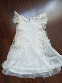 Sukienka ZARA 116 ecru z tkaniny pulmetti