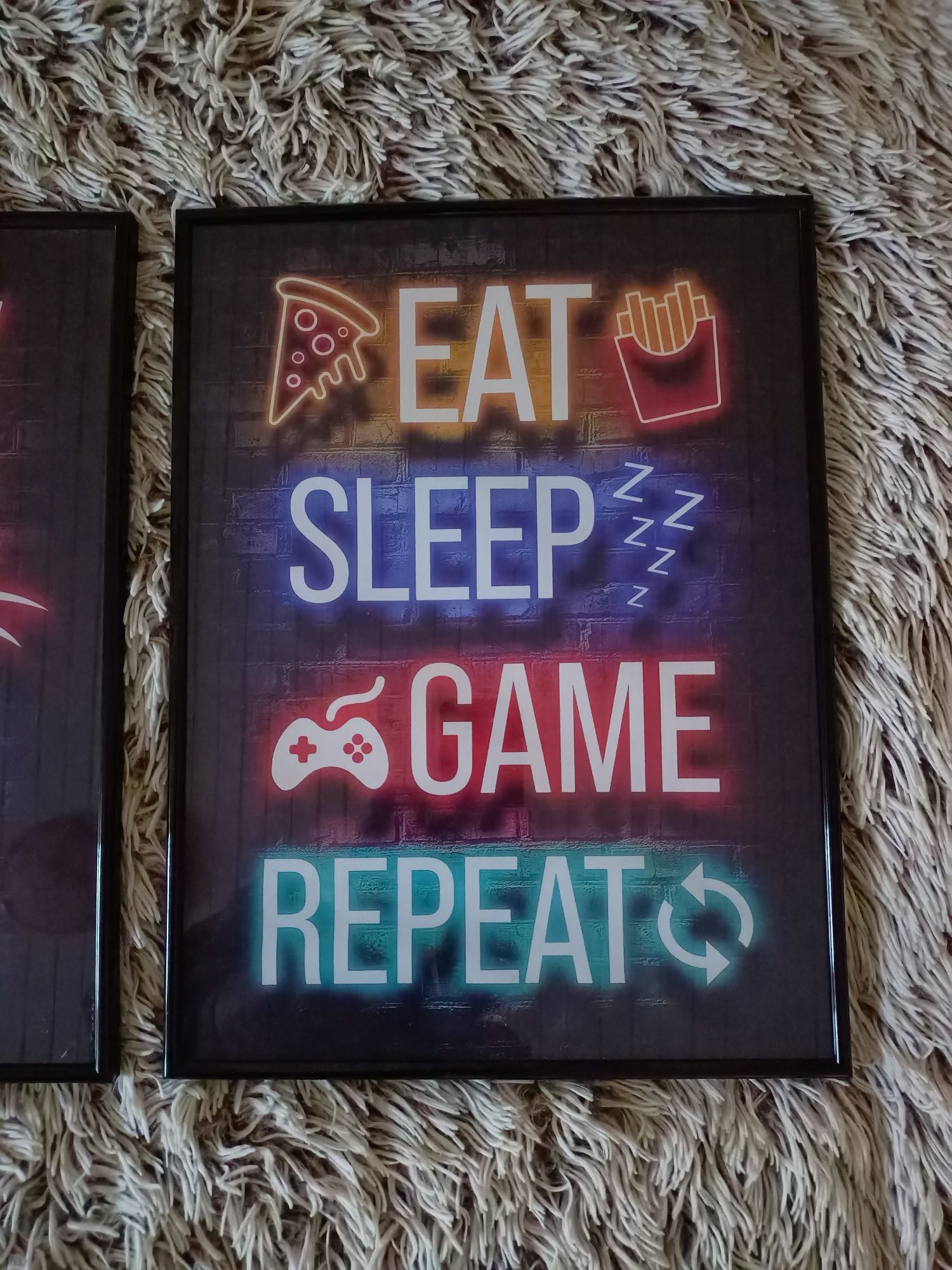 Zestaw Plakatów w Ramie Neon Gamerskie
