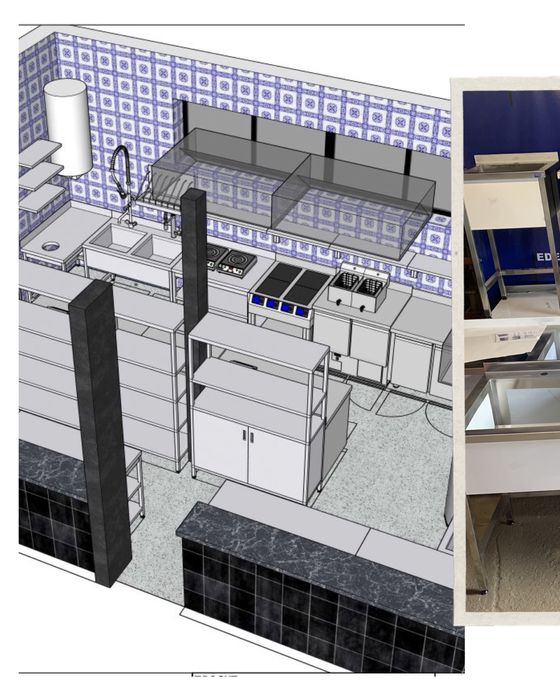 Меблі з нержавіючоі сталі для професійних кухонь, dark kitchen пекарні