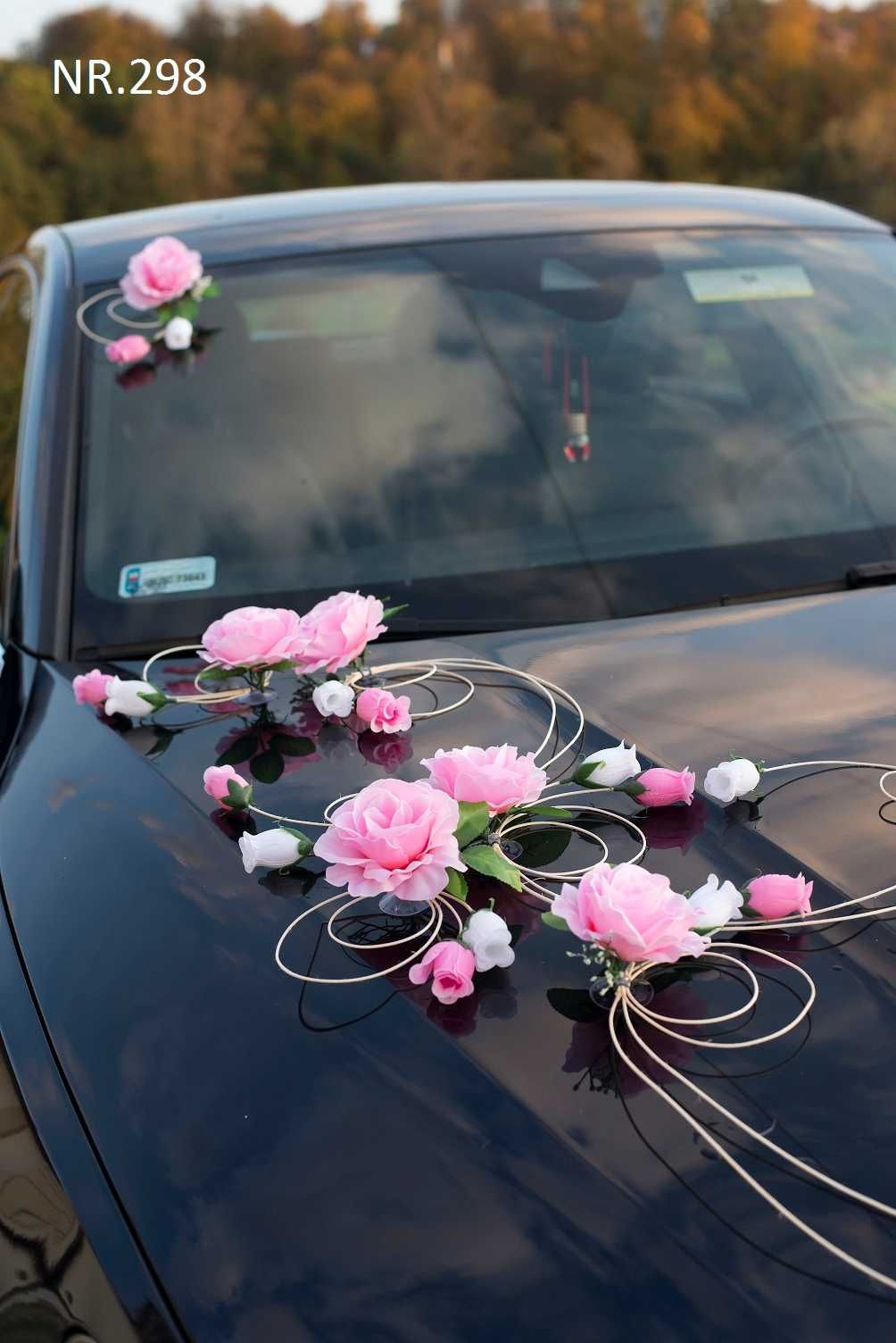 Dekoracja na auto samochód-jasny róż, Ozdoby na samochód. 298