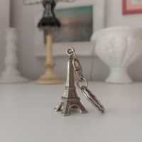 Brelok Wieża Eiffla metalowy srebrny Eiffel Tower breloczek