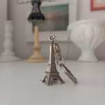 Brelok Wieża Eiffla metalowy srebrny Eiffel Tower breloczek