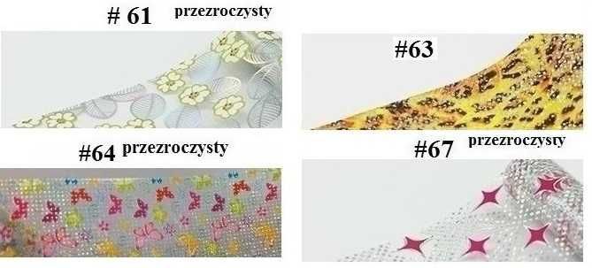 Folia transferowa do zdobienia paznokci różne kolory i wzory