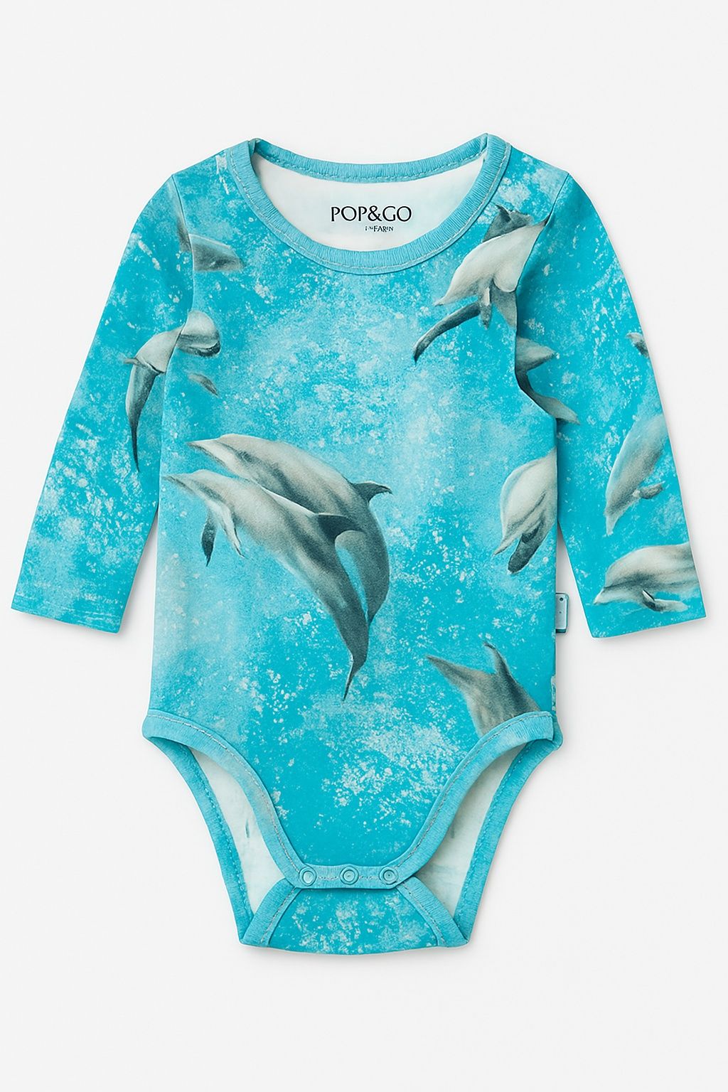 Body niemowlęce z delfinami | Made in Finland | r.74