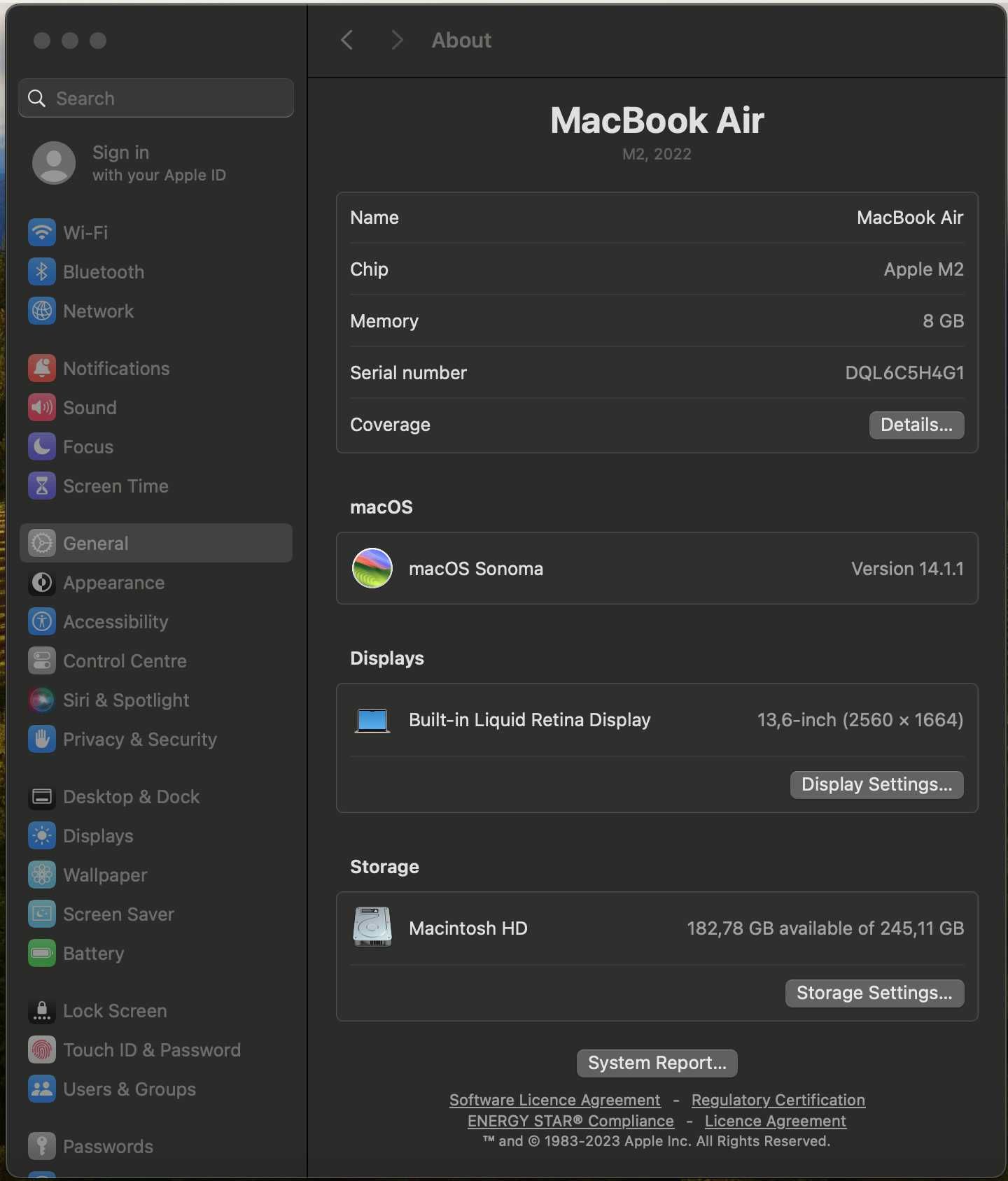 Macbook air m2 13