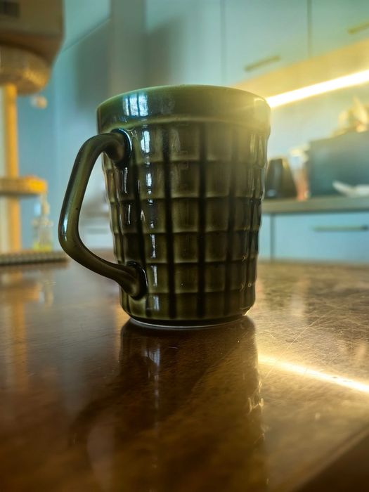 Irenka Pruszków kratka kubek oliwkowa zielona