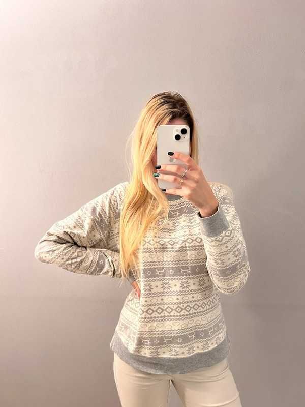 Terranova L 40 szara bluza ciepła z norweskim wzorem szara