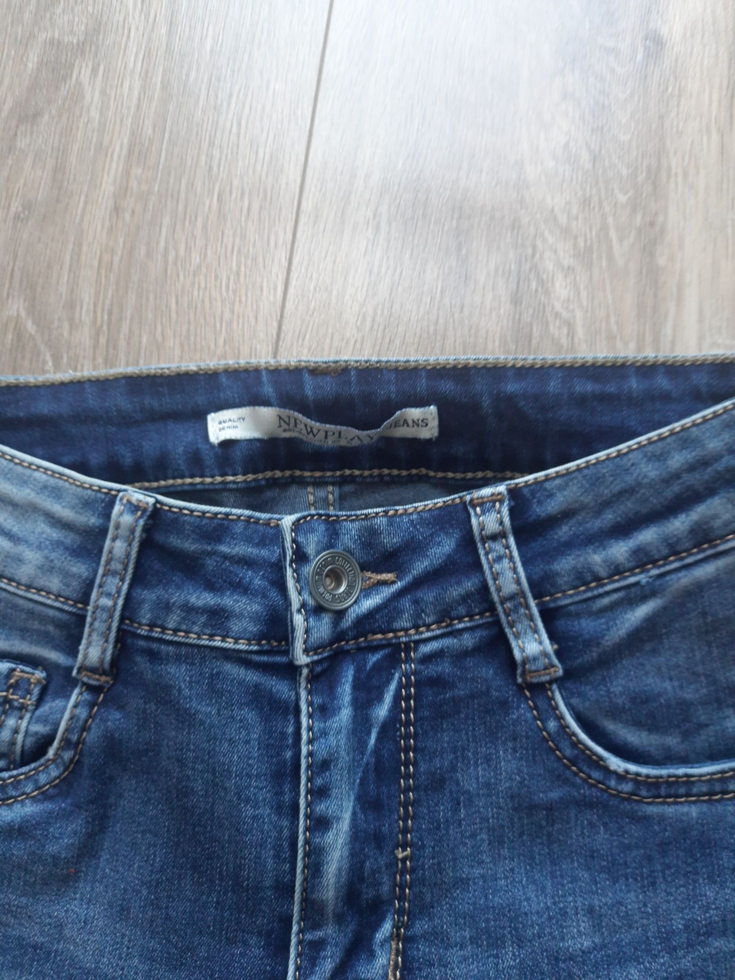 jeansy skinny z lampasami XS