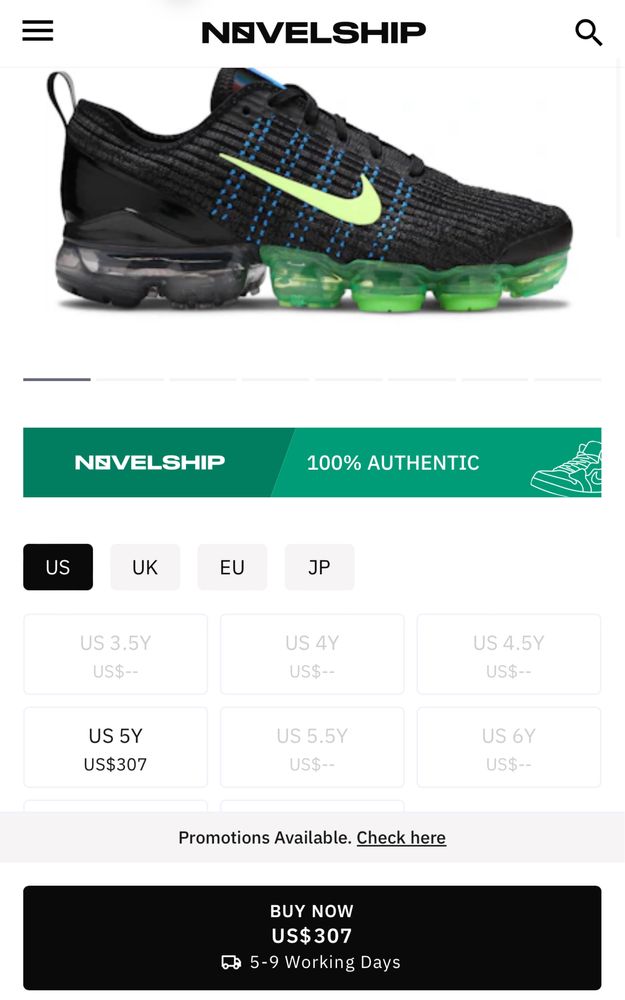 Nike Air VaporMax Flyknit 3 'Black/Ghost Green' DD9718‑001