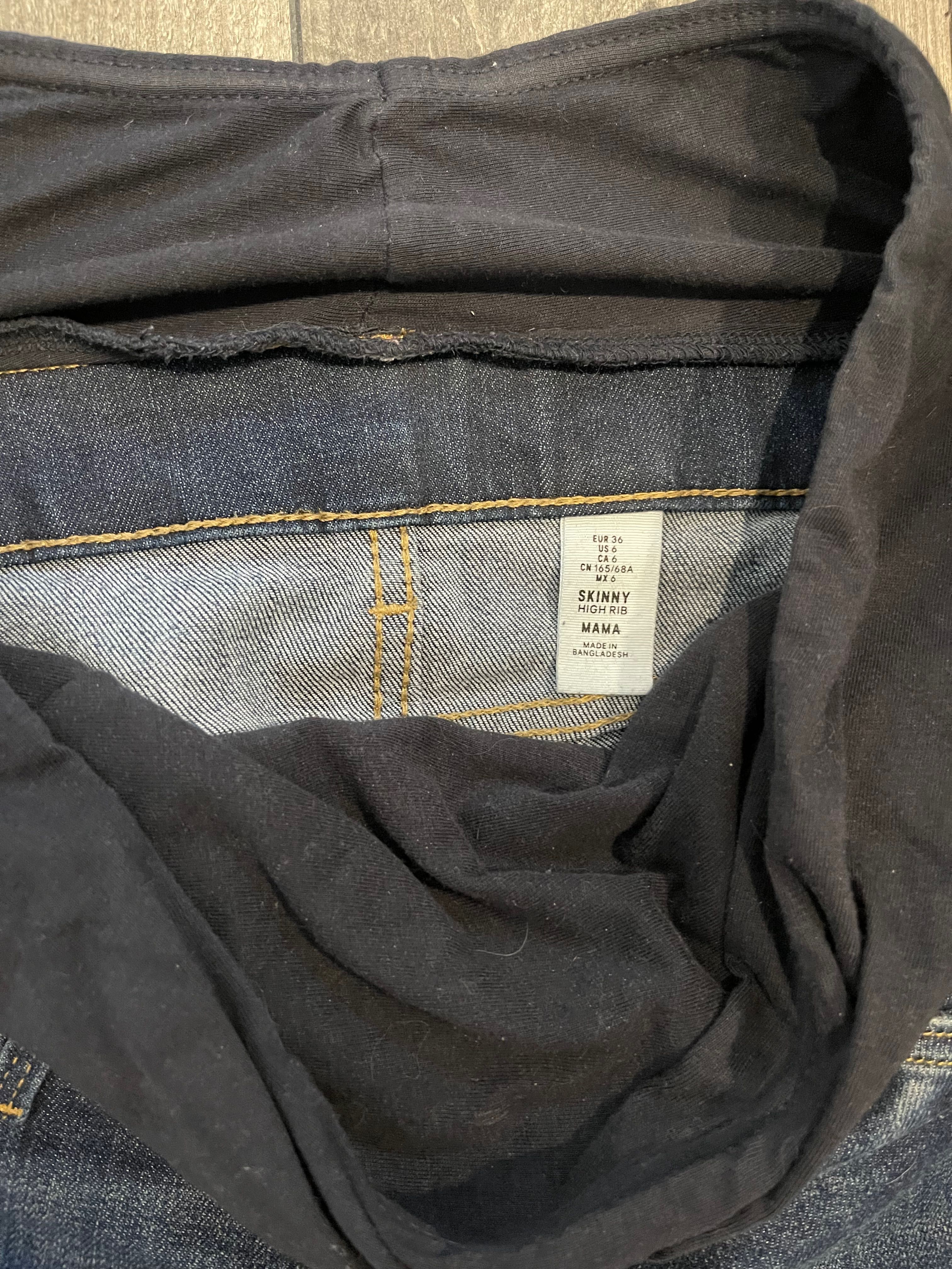 Spodnie ciążowe jeans skinny S z dziurami