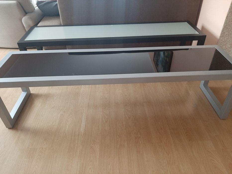 Nowy stolik metalowy ze szkłem