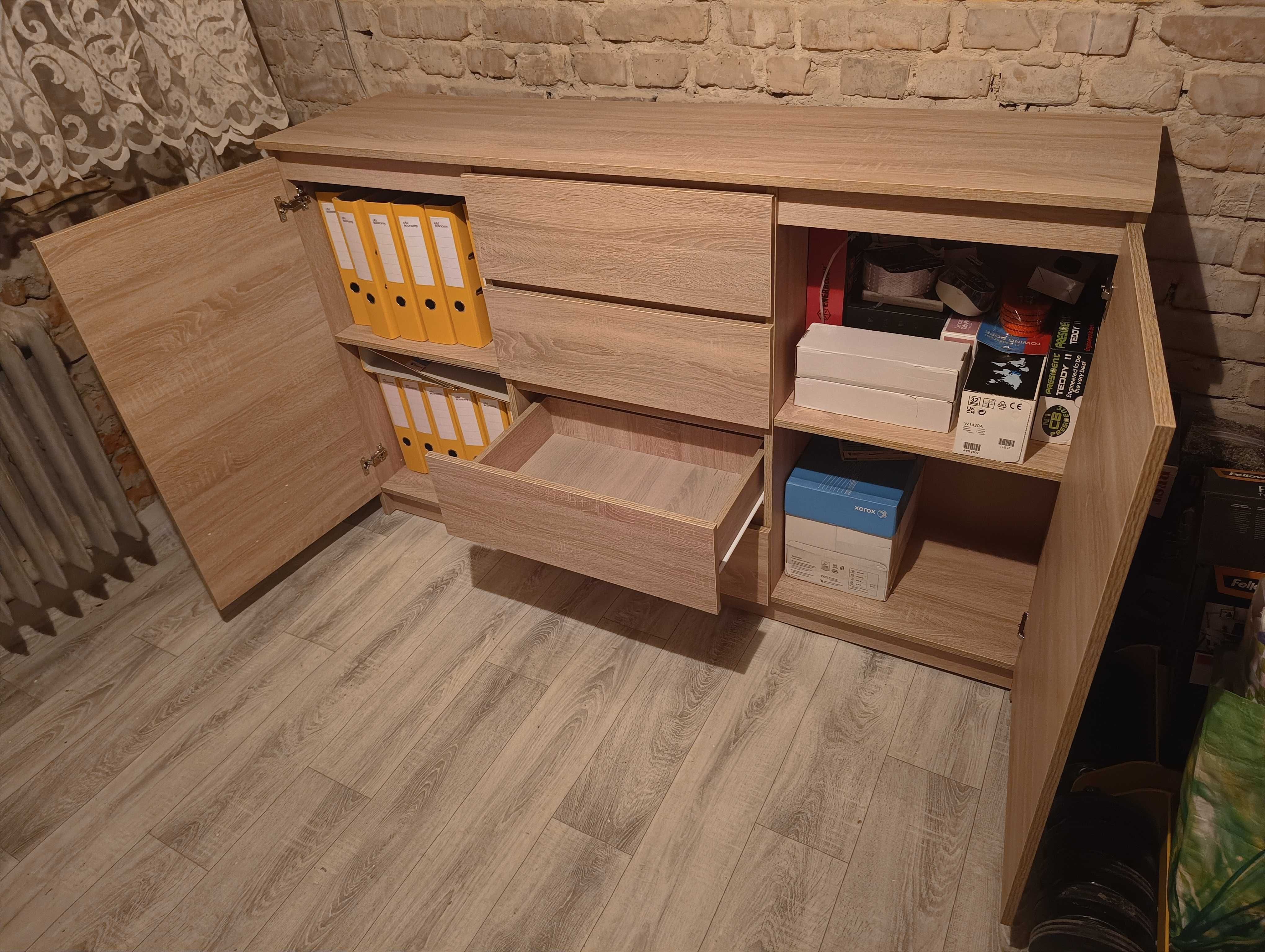 Komoda Dąb Sonom 160x40x100 cm nowoczesna szafka STAN IDEALNY OKAZJA!