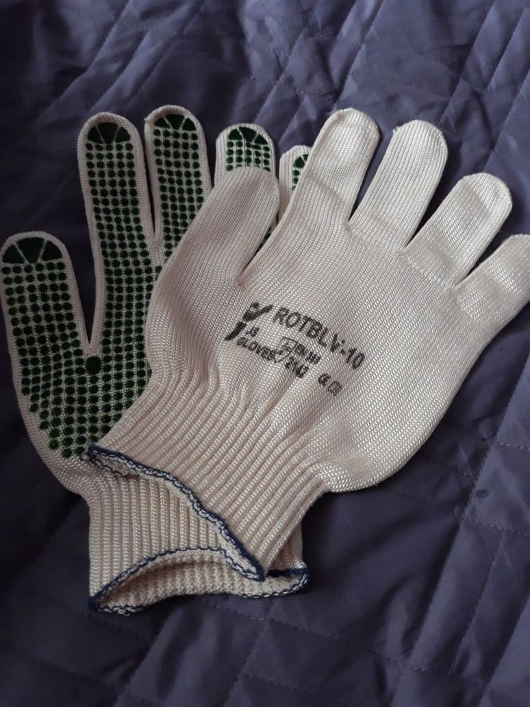 Rękawice ochronne nakrapiane 10-w środku bawełna, na zewn.  poliamid