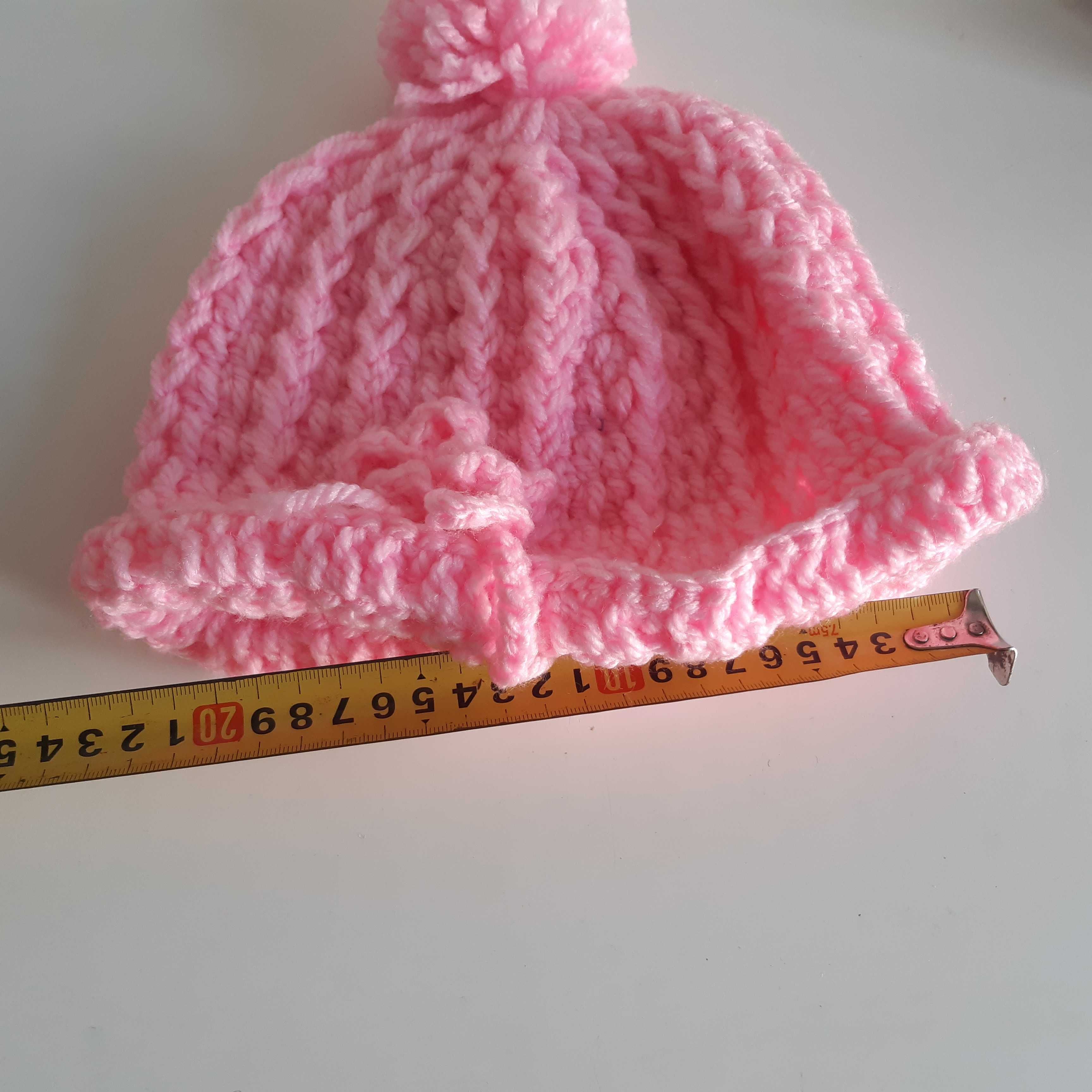 Gorro c/ Pompom Criança Menina Crochê Lã Novo