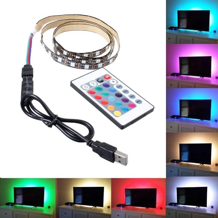 Kit traseiro Luzes para Smart tv com ligação USB e comando distancia