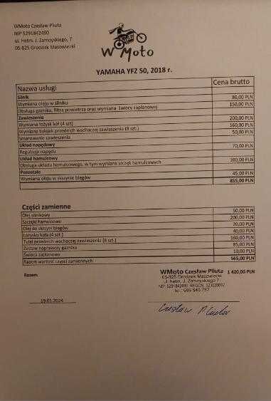 Quad Yamaha YFZ 50 dla dzieci