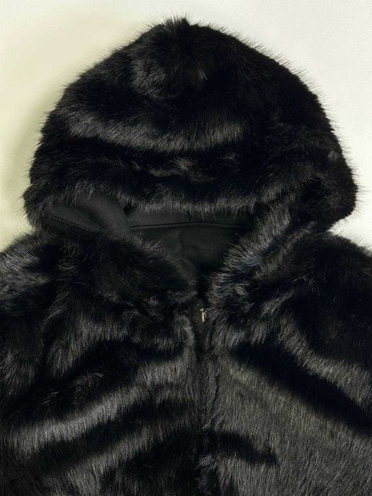 MA-1 бомбер черный мех двостороння куртка хутро зіпка чорний black S M