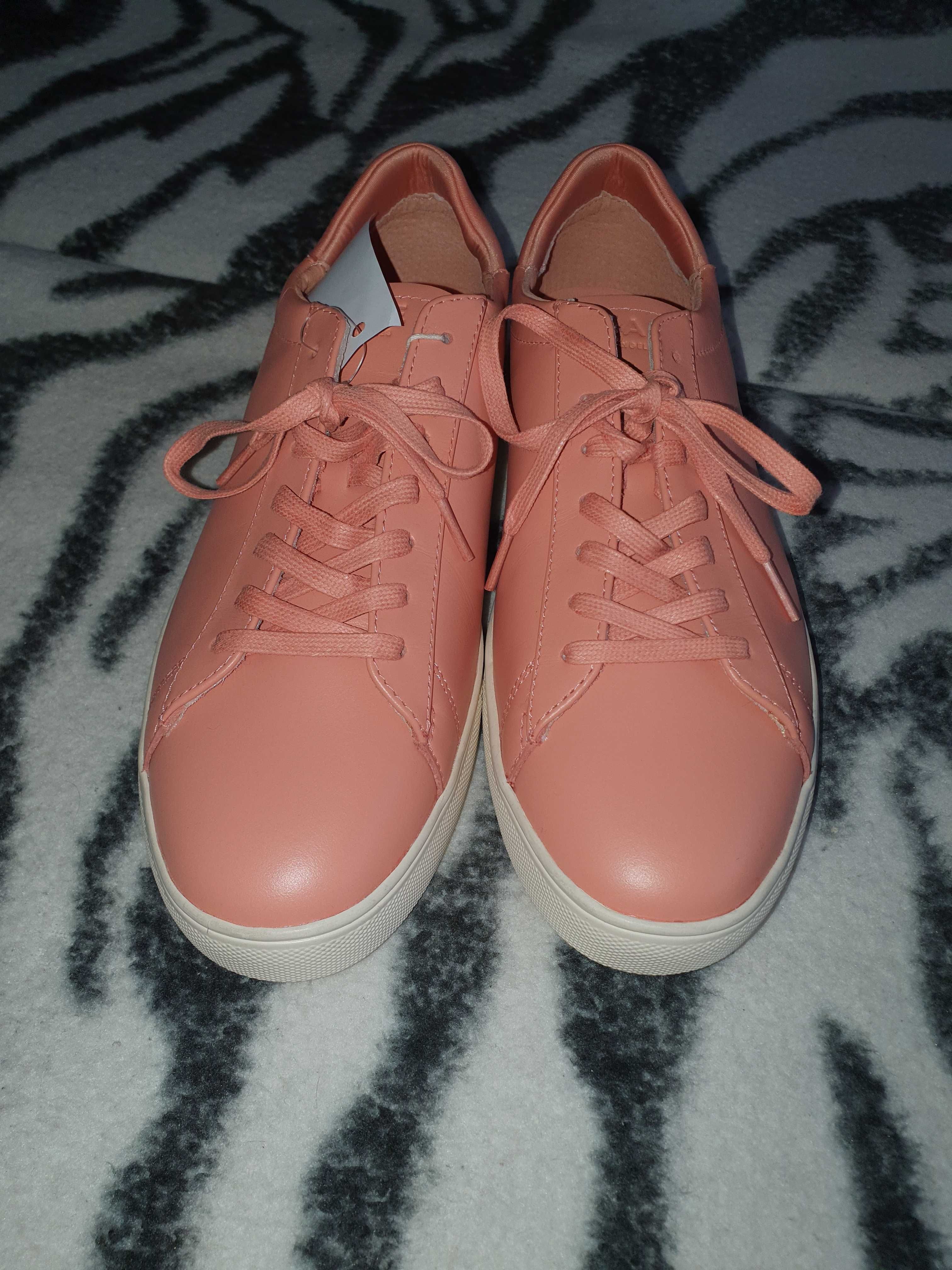 Męskie łososiowe skórzane sneakersy Clae - nowe