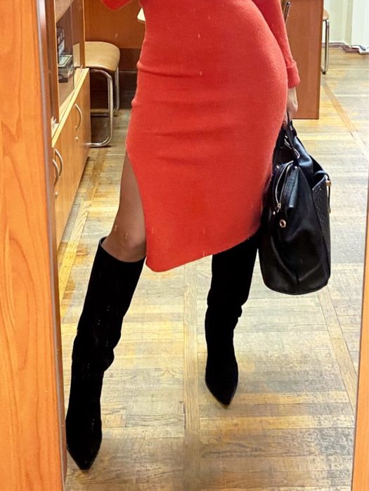 Чоботи-труби замшеві