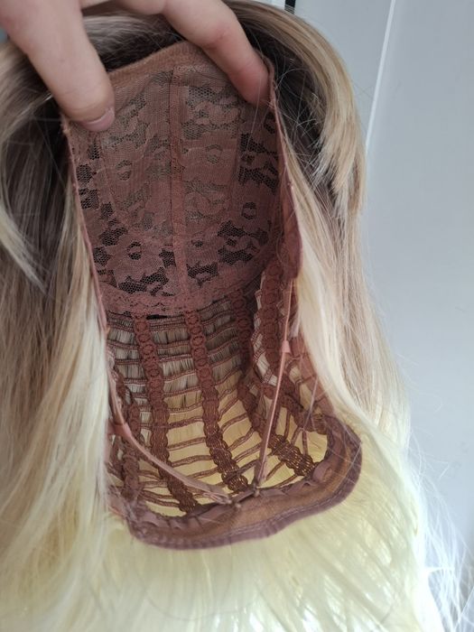 Peruka wig bob z grzywką bob ombre sombre blond brąz jakość premium co