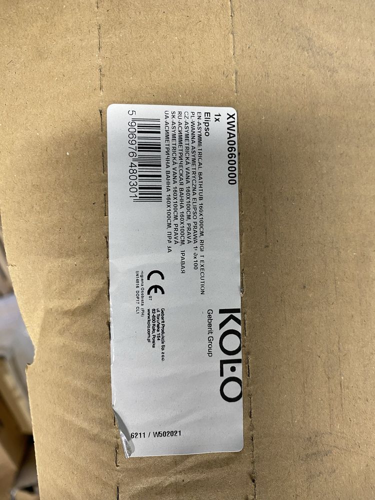 Wanna Koło-Geberit Elipso 160x100 Asymetryczna prawa