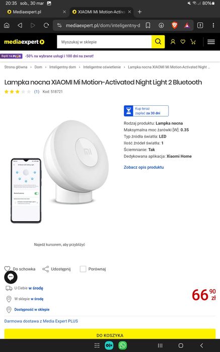 Nowa Inteligentna lampka nocna Xiaomi Mi Motion Activated Night Lamp 2