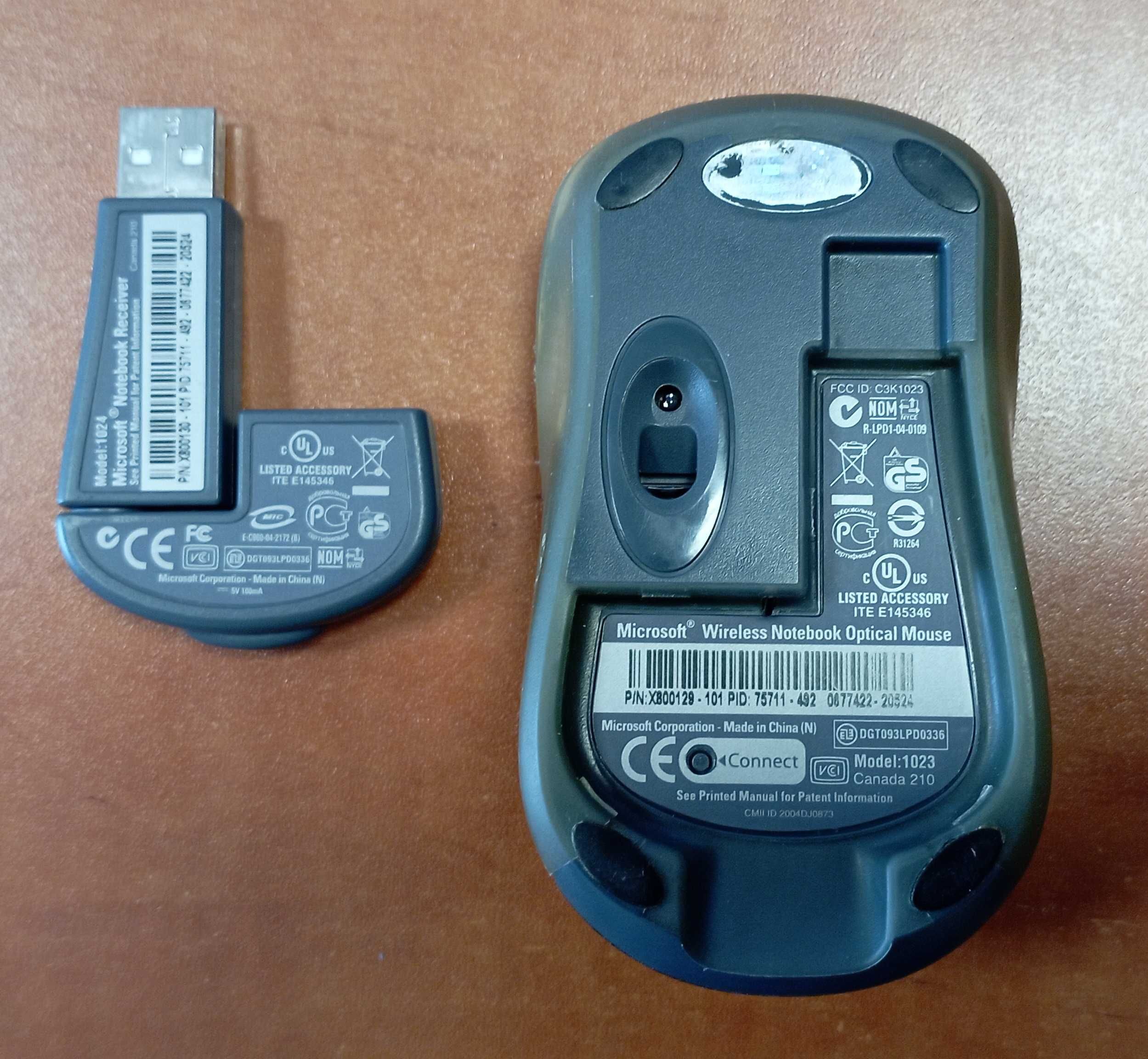 myszka bezprzewodowa microsoft model 1023