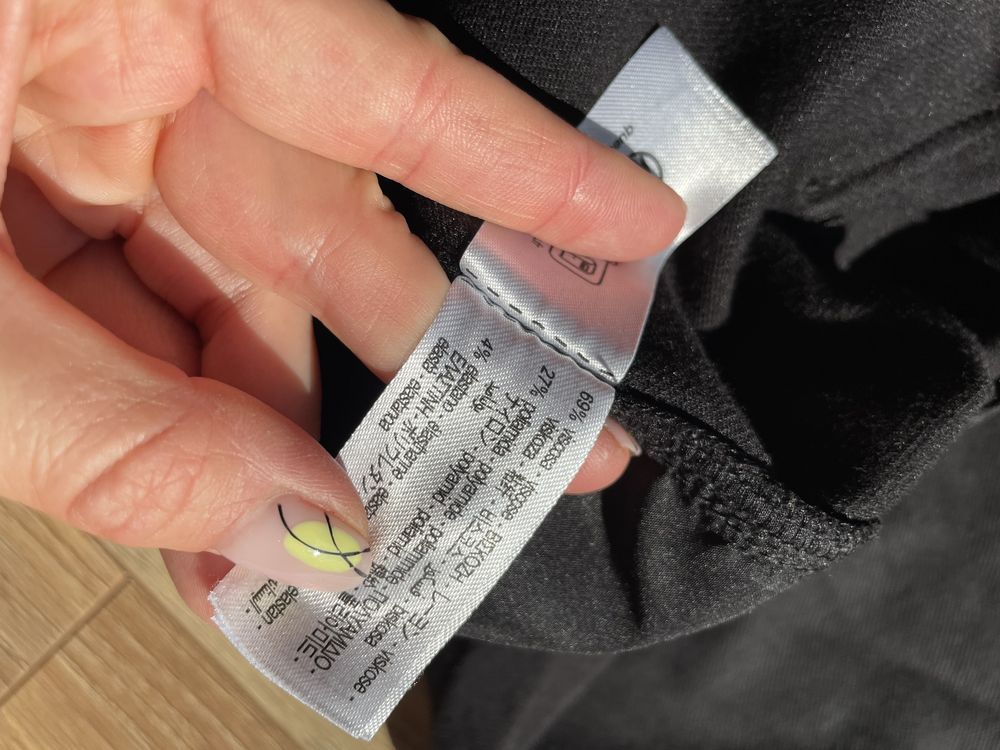 Czarne spodnie do kostek paperbag S Zara materiałowe