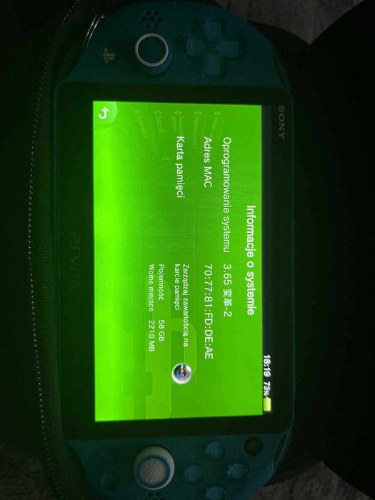 Ps Vita Slim Aqua Blue Henkaku 64gb, dużo gier zestaw
