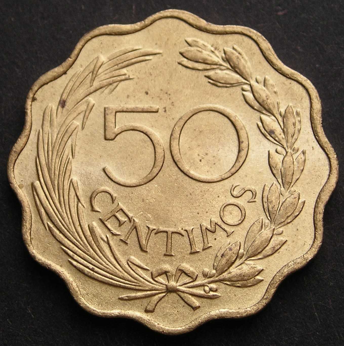 Paragwaj 50 centimos 1953 - Lew - stan menniczy -