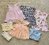 Набір речей на літо для дівчинки (плаття, пісочник, футболка)
