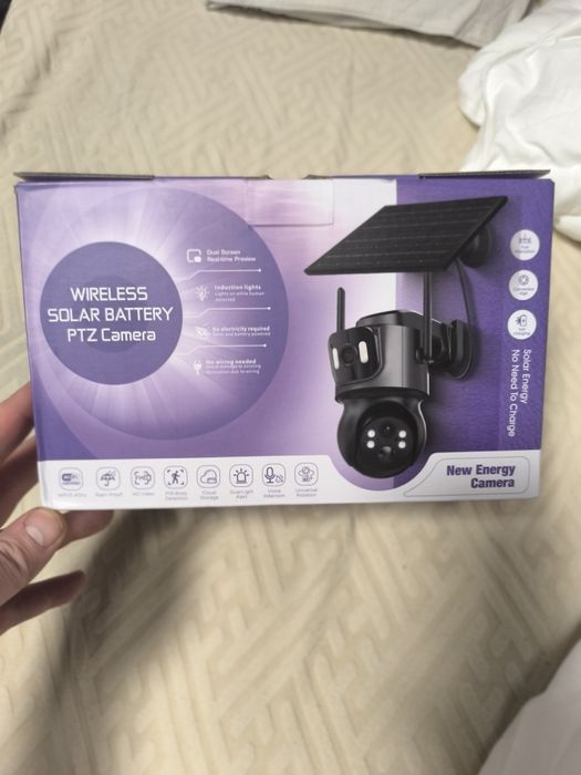Câmera de vigilância solar 4K 8MP Wi-Fi com tela dupla, detecção human