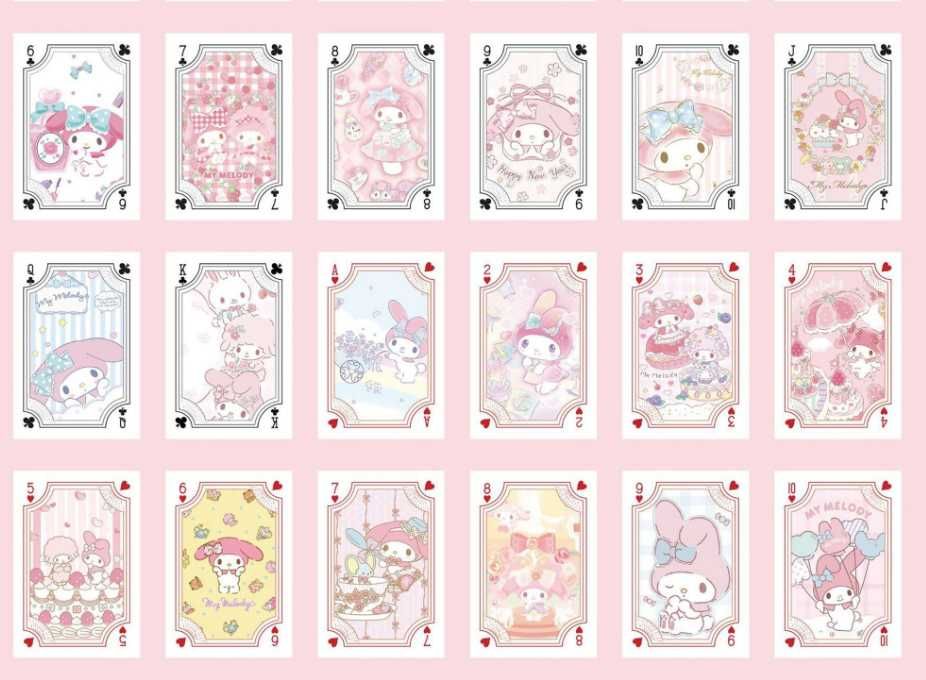 54 karty do gry Sanrio My Melody Hello Kitty Kawaii dla dzieci