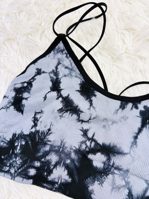 Biustonosz sportowy miękki S 36 czarno szary