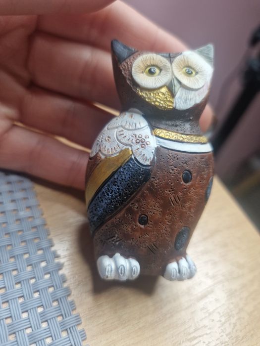 Figurka sowa drewno