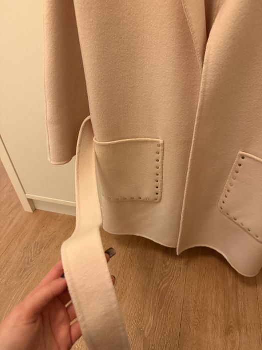 Рожеве шерстяне пальто MASSIMO DUTTI