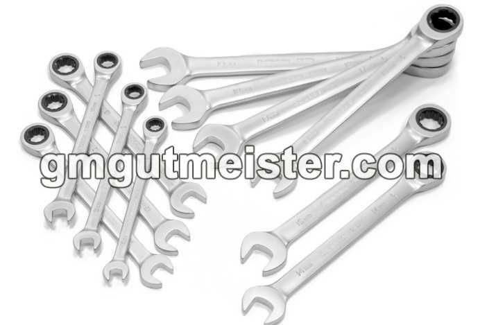 Набір ключів Рожково-Накидних з трещітко GUT MEISTER 12 ШТ 8-19MM